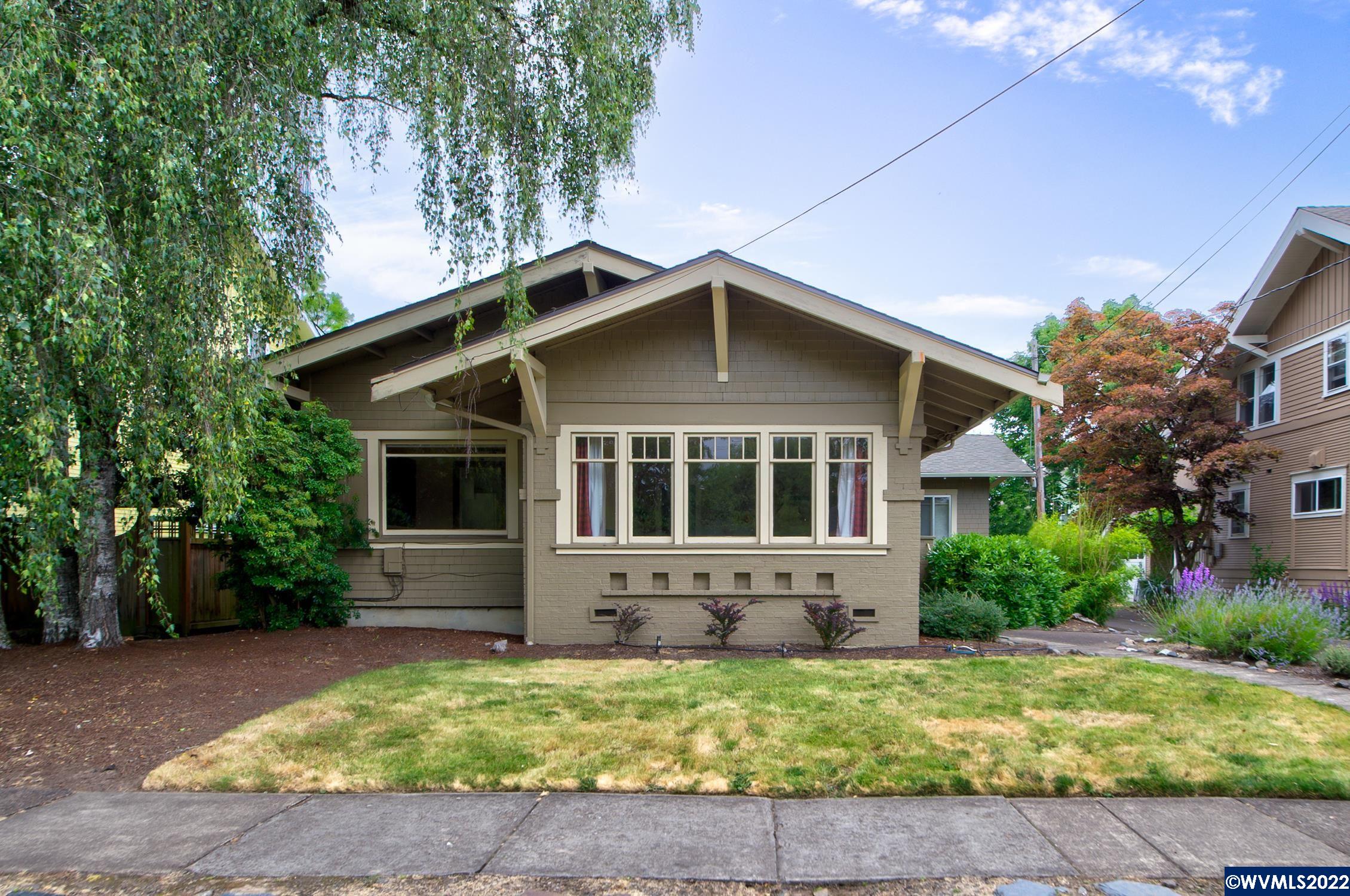 Own the only Arts & Crafts style house in Corvallis! This beautiful home in historic College Hill is close to downtown and OSU. Well maintained with vintage character from built-ins and pocket doors, has been updated with modern touches, fully finished basement with egress windows, new bathroom in primary bedroom, natural light from large windows, beautiful hardwood floors all the character and charm you would expect from this era. plenty of storage and 2 car attached garage.