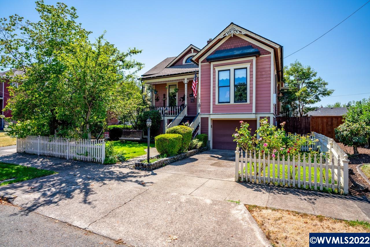 Beautiful Historic Moore house (not on the registry)  built in 1885 located in Montieth district. Own a touch of history combined with modern upgrades in this Victorian home. Kitchen has been tastefully updated, several other updates include electrical, plumbing, central A/C & heat.  2 bedrooms and a full bathroom on the 1st and 2nd floor, 2 balconies, hardwood floors through-out, large cedar beams, half moon window with exchangeable stained or clear glass, huge basement w/ tandem garage & workshop.