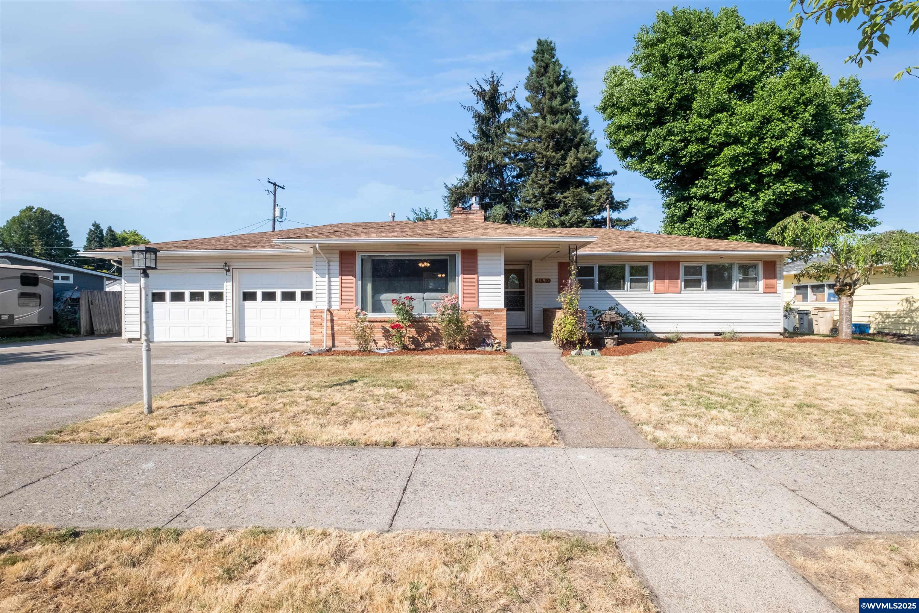 Charming 1,622 SF 3 bed, 2 bath home with refinished original wood floors. The kitchen features granite counters, an eat-at bar & combo dining room that has outdoor access to a 13x38 sunroom, enjoy entertaining & relaxing year-round. This home has a gas fireplace & pellet stove. Enjoy a beautifully landscaped backyard w/koi pond & fountain. Tons of storage throughout--built-ins in every closet, utility room, powered shed, & attic storage in the 2-car garage. RV parking w/30amp pwr & updated electric panel.